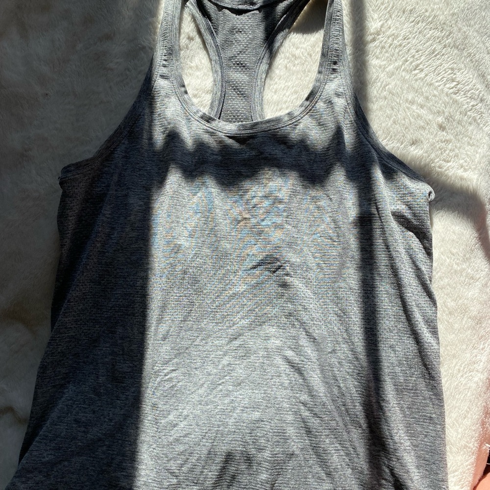 lululemon size 12 swiftley tech tank top - slate/white